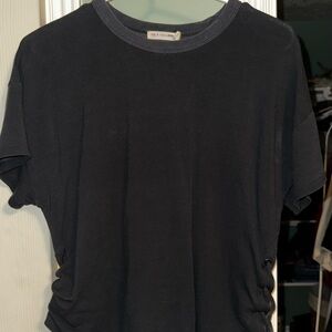 Rag & Bone Corset Side Ties Charcoal Tee Shirt